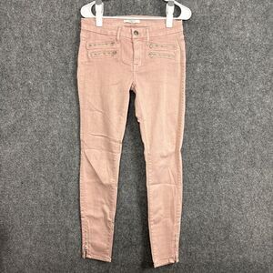 Fidelity Ankle Zip Jeans Womens Size 28 Pink Skinny Kronos